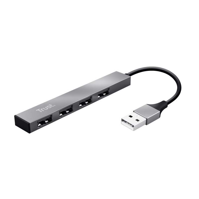 Hub USB 2.0 Trust Halyx - 4 ports (Gris)