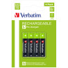 Lot de 4 piles rechargeables Verbatim Premium type AAA (LR03) 1,2V 950mAh