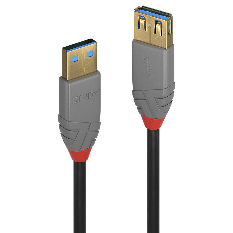 Rallonge USB 3.0 Lindy 2m M F (Gris)