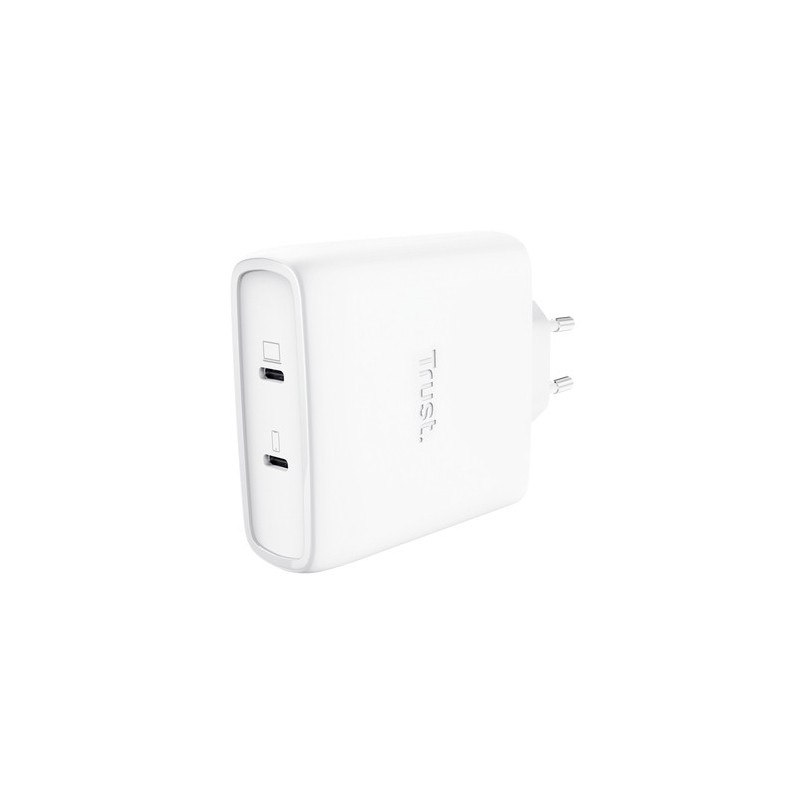Chargeur secteur Trust Maxo 2x port USB-C - 100W (Blanc)