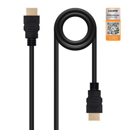 Câble Nanocable Premium HDMI 2.0 M M 1m (Noir)