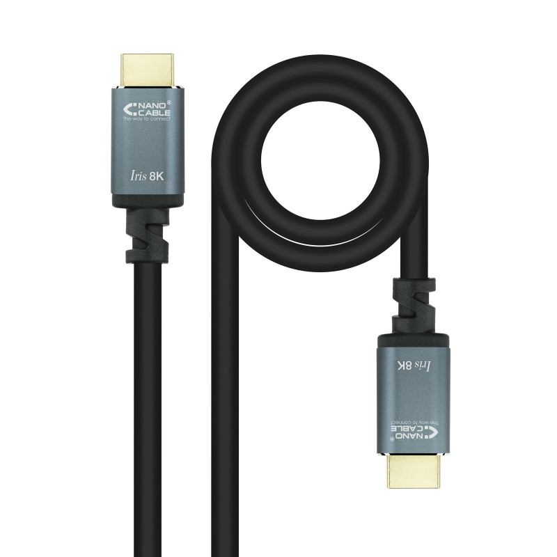 Câble Nanocable Iris 8K HDMI 2.1 M M 3m (Noir Gris)