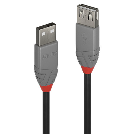 Rallonge USB 2.0 Lindy Anthra Line - 2m M F (Gris)