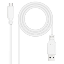 Câble Nanocable USB-A C 2.0 M M 3m (Blanc)