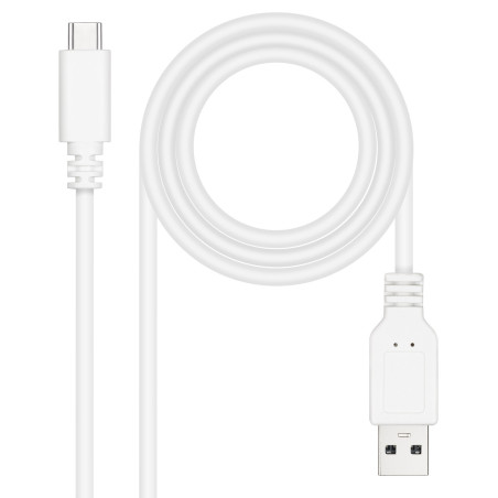 Câble Nanocable USB-A C 2.0 M M 3m (Blanc)