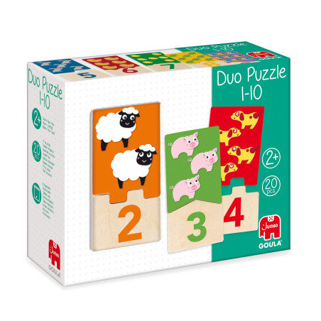 Puzzle en bois Goula - Duo Puzzle 1-10 pour compter