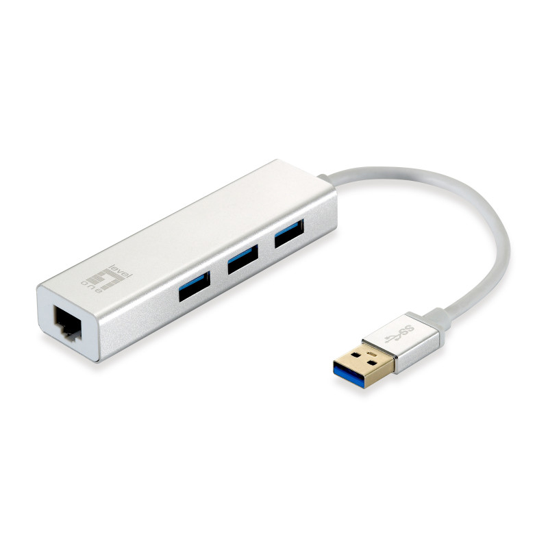 LevelOne Adapter USB3.0 - GBit-LAN + USB3.0-Hub