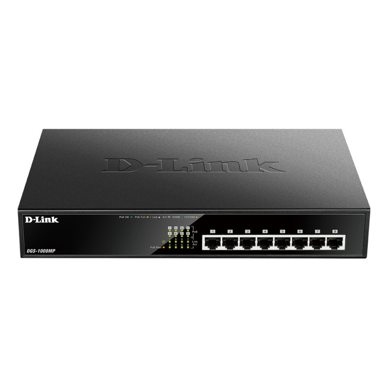 D-Link Switch DGS-1008MP 8xGBit (8xPoE - 140W) Unmanaged
