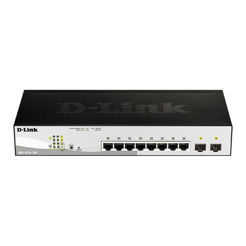 D-Link Switch DGS-1210-10P E 8xGBit 2xSFP 19" Managed PoE (65W)