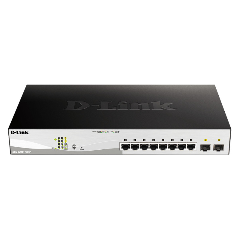 D-Link Switch DGS-1210-10MP E 8xGBit 2xSFP 19" Managed PoE (130W)