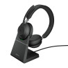 Jabra Headset Evolve2 65 MS Stereo USB-A BT avec Ladestation Zertifiziert pour Microsoft Teams, avec Ladestation