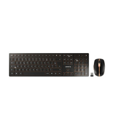 CHERRY Desktop DW 9100 SLIM [FR] WL AES black copper BT Lithium batterie - wochenlange Nutzung ohne Aufladung