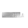 CHERRY Desktop DW 9100 SLIM [FR] WL AES silver white BT Lithium batterie - wochenlange Nutzung ohne Aufladung