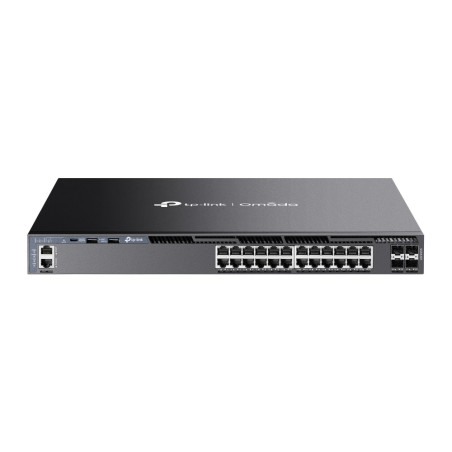 TP-LINK Switch SG6428X 24xGBit  4x10Gbit SFP+ Managed Layer 3 Rack Mountable, Omada SDN, 4 Fans, Layer 3, no PoE