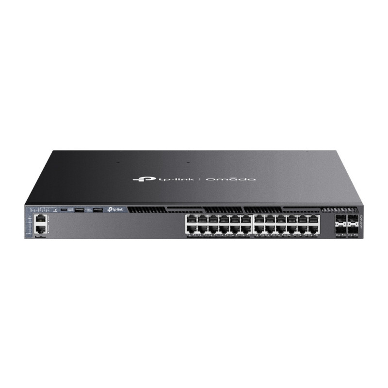 TP-LINK Switch SG6428XHP 24xGBit  4x10Gbit SFP+ PoE+ Managed Layer 3 Rack Mountable, Omada SDN, 4 Fans