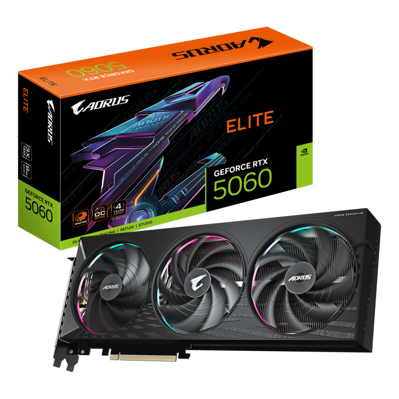 GIGA VGA 8GB RTX5060 AORUS Elite 8G 3xDP HDMI AORUS GeForce RTX 5060 ELITE 8G
