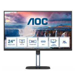 Mon 23.8 AOC 24V5CE BK IPS FHD 2x3W HUB USB-C 4 ms 75 Hz