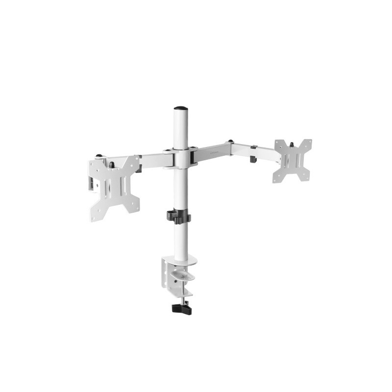 Support double-écran à fixer Mars Gaming MArm2 13"-27" (8kg max) (Blanc)