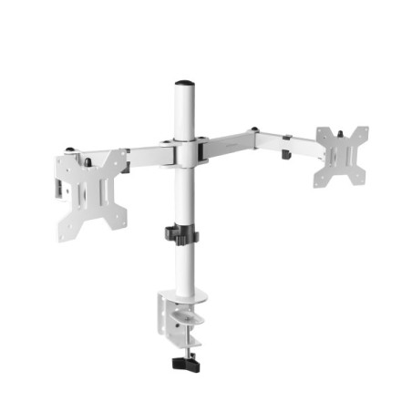 Support double-écran à fixer Mars Gaming MArm2 13"-27" (8kg max) (Blanc)