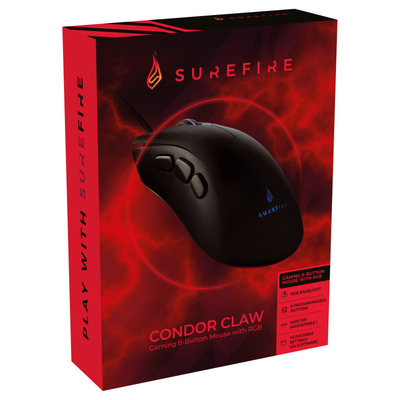 Souris filaire Gamer Verbatim SureFire Condor Claw RGB (Noir)