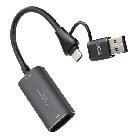 Adaptateur Nanocable USB-C USB-A mâle vers HDMI femelle (Gris)