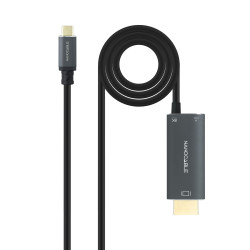 Cable Nanocable USB-C vers HDMI mâle USB-C femelle 1.8m (Noir)