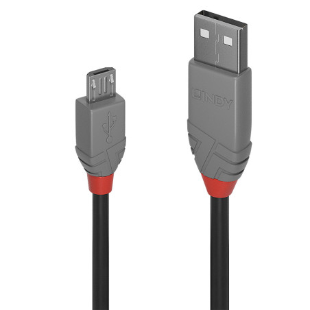 Cable Lindy USB 2.0 type A - Micro B M M 1m (Gris)