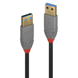 Cable Lindy USB 3.0 type A 1m (Noir Gris)