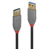 Cable Lindy USB 3.0 type A 1m (Noir Gris)