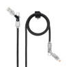 Cable Nanocable USB-A USB-C vers USB-C Lightning M M 1m (Noir Gris)