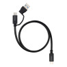 Cable Nanocable USB-A USB-C vers USB-C M M 2m (Noir)