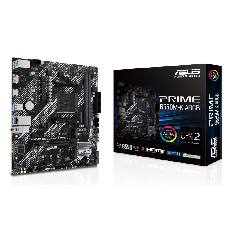 Carte Mère Asus Prime B550M-K aRGB (AM4) Micro ATX