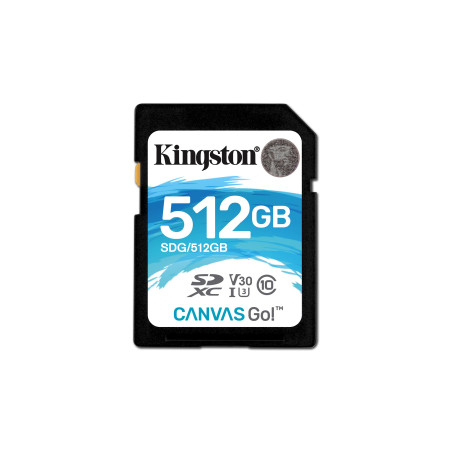 Carte mémoire Secure Digital (SD) Kingston Canvas Select 512 Go SDXC Class 10 avec adaptateur